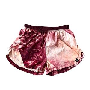 NIKE Women’s Dri-Fit Repel Trail Running Shorts 3” Red/Peach Tie Dye Size Medium